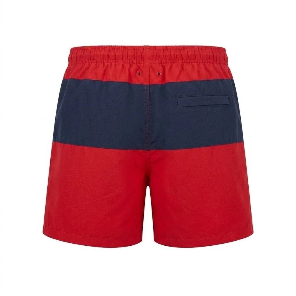 Tommy Bahama Mens Red Blue Colorblock Swim Trunks‎ Mesh Liner Large - CJ